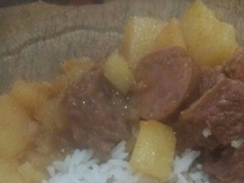 Carne de panela com liguiça