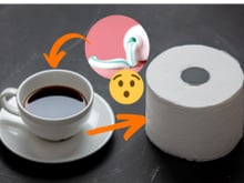 Coloque uma mistura de café e pasta de dente no papel higiênico e veja a mágica acontecer