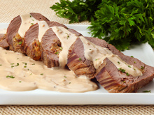 Filé mignon recheado com mandioquinha