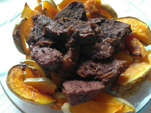 Abóbora assada com carne-seca