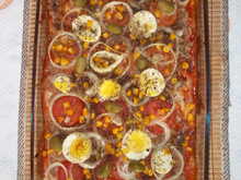 Pizza portuguesa de pão de forma