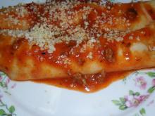 Canelone com Berinjela