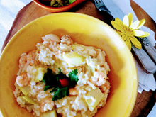 Risoto de camarão com abobrinha da Iris