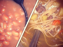 Sopa de carne com legumes e macarrão