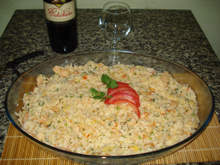 Risoto de camarão ao leite de coco