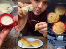 Pão de queijo que já sai recheado da airfryer: essa receita com tapioca vai virar seu lanche favorito!