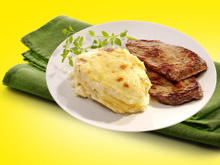 Batata gratinada ao creme de aspargos