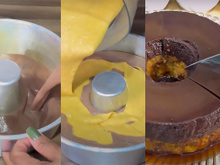 Bolo pudim dos deuses de cenoura com chocolate assado em banho-maria é a sobremesa preferida da minha filha, ainda bem que é fácil de fazer!