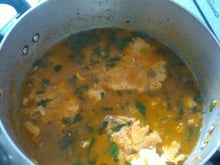 Peixe cozido simples