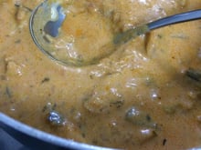 Strogonoff de frango e berinjela