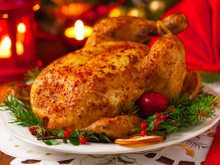 Peru recheado com banana