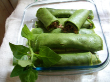 Panqueca de espinafre com carne moída