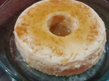 Pudim de micro-ondas com creme de leite