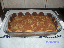 Pavê de nozes com mousse de chocolate