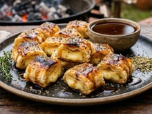 Enroladinho de queijo coalho crocante com massa folhada para inovar no churrasco