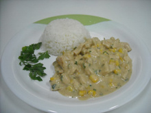 Frango com milho e creme de leite