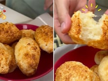 Pãozinho de tapioca de 4 ingredientes para fazer no lanche hoje: dá pra fazer no forno ou na airfryer, você escolhe