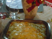 Nhoque de forno recheado com linguiça