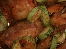 Coxa e sobre coxa de frango assada da Ana