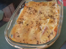 Lasanha de queijo e presunto