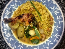 Frango marroquino ao molho de tucupi