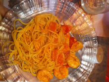 Espaguete com camarão