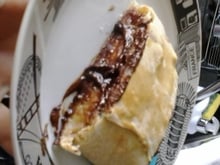 Calzone de banana e chocolate