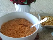 Risoto de camarão com requeijão