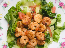 Salada de camarão com pepino