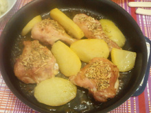 Frango assado crocante