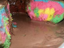 Bolo arco-íris fácil de liquidificador