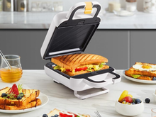 Queijo-quente em qualquer lugar! Esta sanduicheira é perfeita para você levar para qualquer cozinha e preparar sanduíches deliciosos