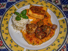 Polenta cremosa ao molho