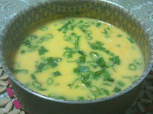 Sopa de mandioquinha com cenoura