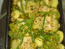 Lombo de bacalhau com legumes