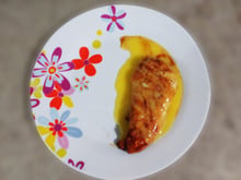 Carpaccio de pera com mostarda, vinho e nozes