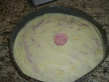 Purê de batata com presunto e queijo