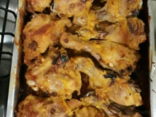 Frango assado ao creme de cebola e maionese