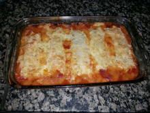 Canelone de frango e queijo