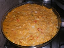 Purê de batatas com frango desfiado