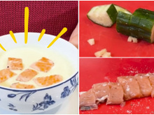 Que tal um jantar diferente e saudável? Essa sopa fria de couve-flor com pepino e salmão vai te surpreender!