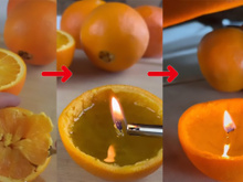 Como fazer uma vela caseira cítrica natural usando a casca de uma laranja