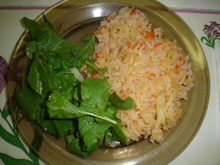 Arroz com couve-flor e tomate