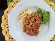 Picadinho de bisteca com purê