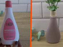 Eu não sabia, mas se reutilizarmos um frasco de removedor de esmalte podemos fazer essa linda decoração para casa