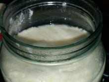 Coalhada da fazenda com leite de caixa