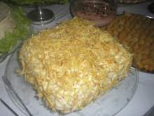 Torta de frango com pão de fôrma