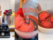 Receita de sorvete saudável fácil de 3 ingredientes (SEM BANANA!) e com pouquíssimas calorias