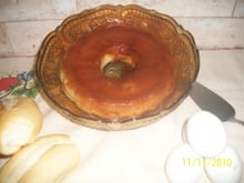 Pudim de pão saboroso em micro-ondas