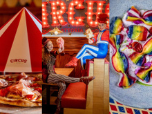 Comida com acrobacia e palhaçada: esse restaurante temático tem macarrão colorido e espetáculos de circo toda hora